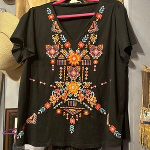 Black Embroidered Savanna Jane top